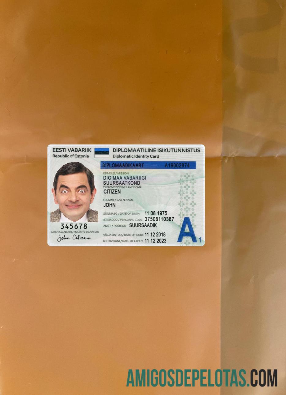 Estonia Diplomatic ID Card 2018 Present olhar de foto frente exemplo